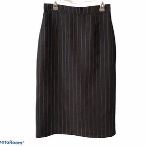 Vintage Handmade linen gray Midi skirt Sz 30”